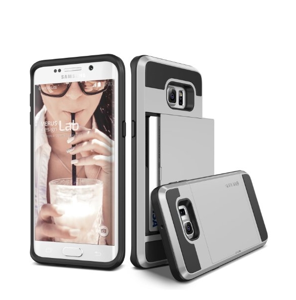 Galaxy S6 Edge Plus Case Verus slide satin silver Wallet Card Slot Heavy Duty Protection For Samsung S6 Edge+